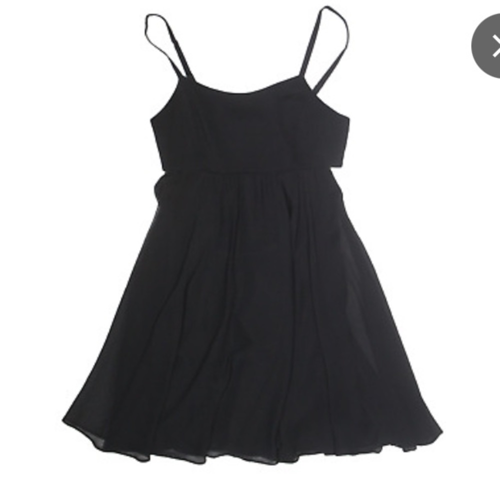 Alice + Olivia babydoll mini dress black size 2 strappy sheer empire waist